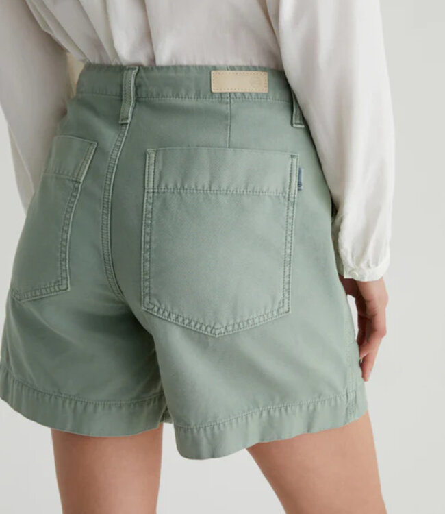 Adriano Goldschmied Rosa Mid Rise Utility Matcha Latte Shorts