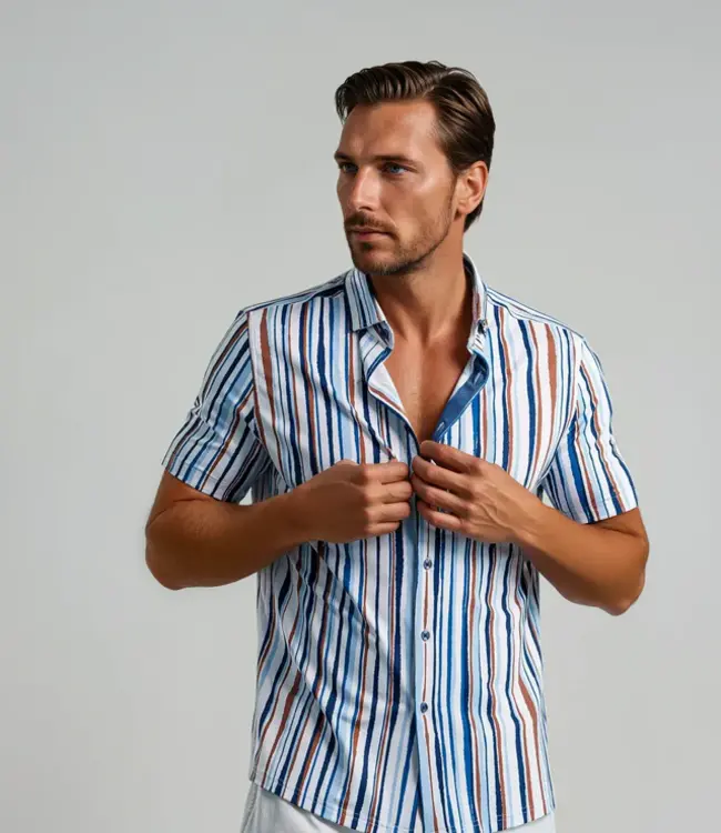 Stone Rose Colorful Vertical Stripe