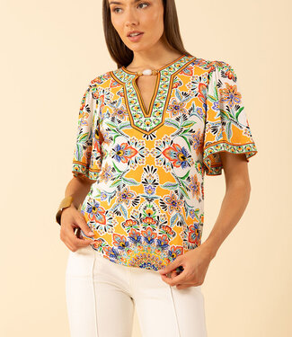 Hale Bob Gianna Jersey Orange Top