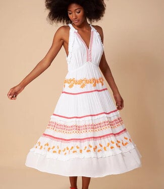 Hale Bob Becky Embroidered Crinkle Midi
