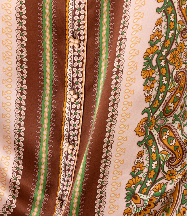 Hale Bob Nehru Button Down Silk Printed Blouse