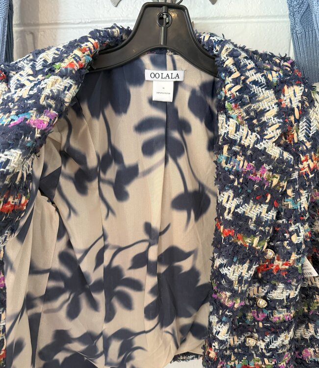 Oolala Navy Confetti Boucle jacket