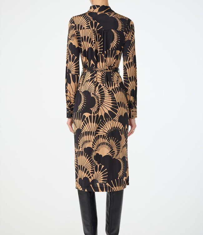 Trina Turk Radio City Black/Camel Shirt Dress