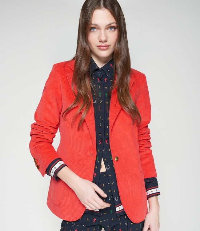 Vilagallo Gadea Pana Roja Stretch Corduroy Blazer