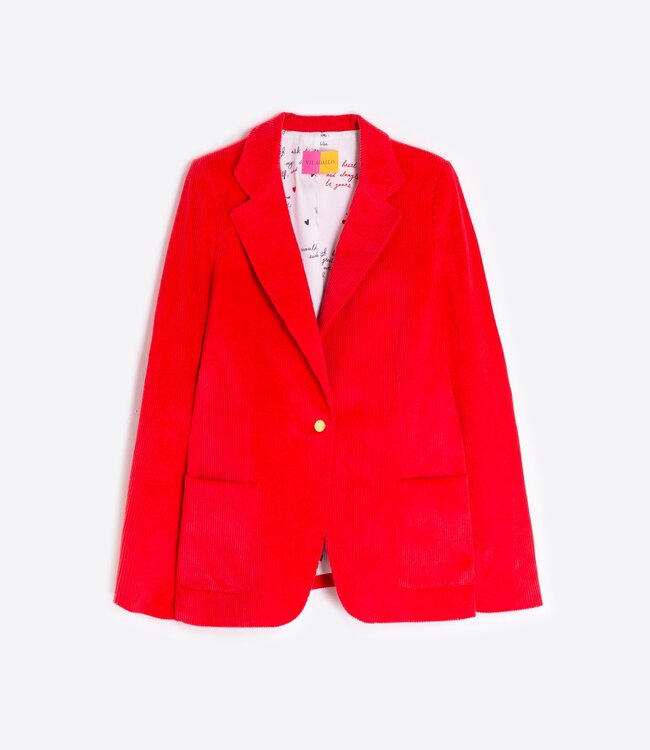 Vilagallo Gadea Pana Roja Stretch Corduroy Blazer