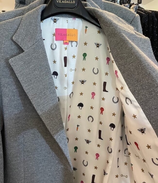 Vilagallo Gadea Grey Shimmer Blazer