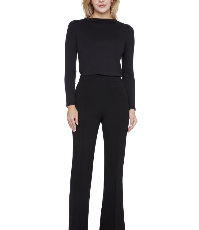 Tyler Madison Black Wide Bootleg Pant with Pintuck