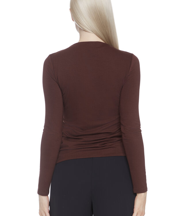 Tyler Madison Brown L/S Ponte Top