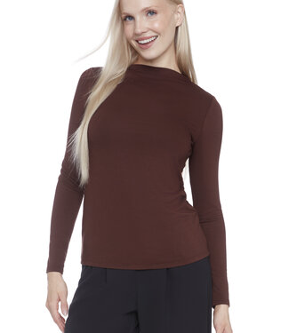Tyler Madison Brown L/S Ponte Top