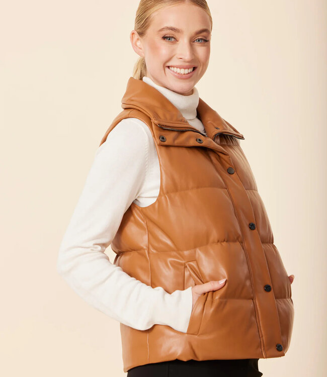 Dolce Cabo Vegan Rust Puffer Vest