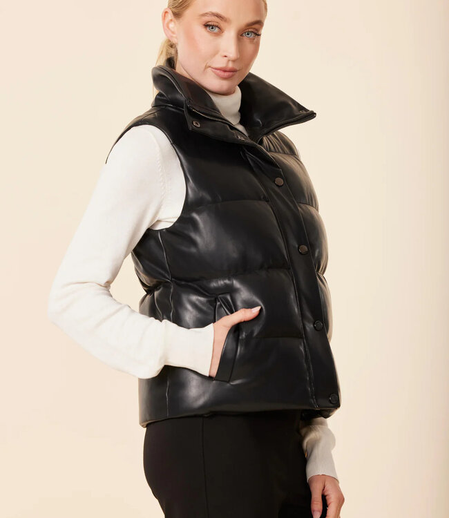 Dolce Cabo Vegan Puffer Vest Black