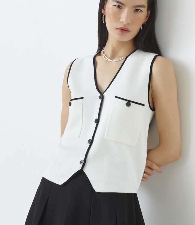 Suncoo White Knitted Vest