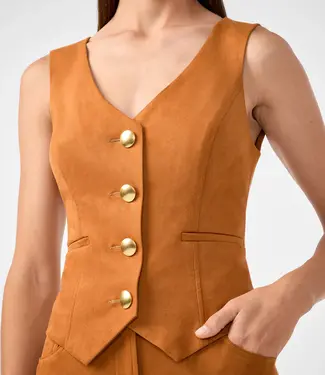 Trina Turk Kofi 2 Amber Ultra Suede Vest