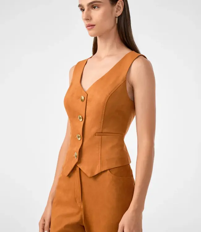 Trina Turk Kofi 2 Amber Ultra Suede Vest