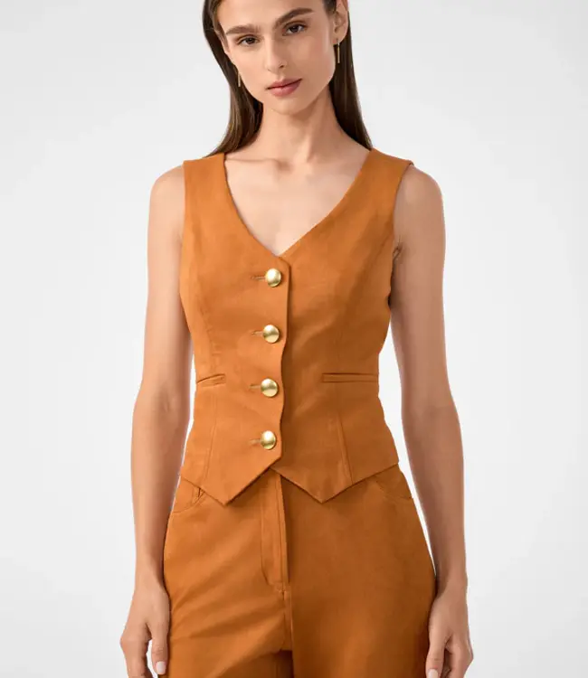 Trina Turk Kofi 2 Amber Ultra Suede Vest