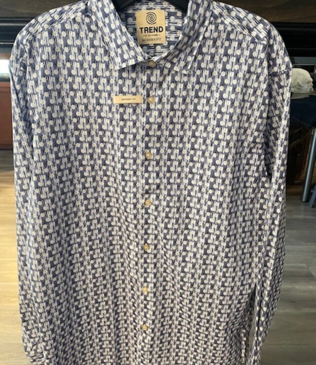 F/X Fusion Brushed Dots Navy/Ecru Button Down Shirt