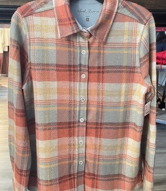 F/X Fusion Willow Knit Plaid Shirt Oran/Blue