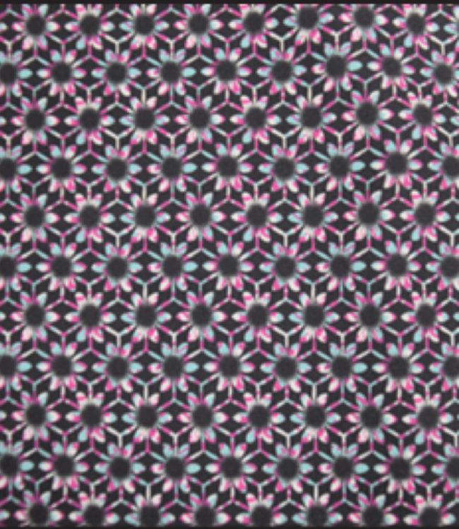 F/X Fusion Blk/Fuscia Flower Print Button Down Shirt