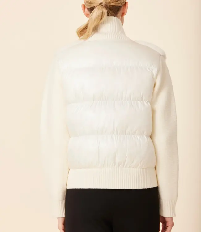 Dolce Cabo Cream Faux Fur Quilted Back Jacket