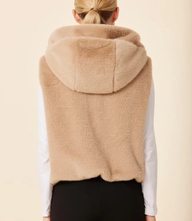 Dolce Cabo Champagne Faux Fur Zip Hoody