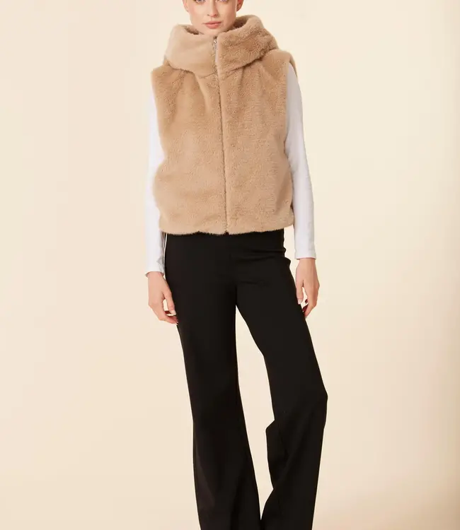 Dolce Cabo Champagne Faux Fur Zip Hoody