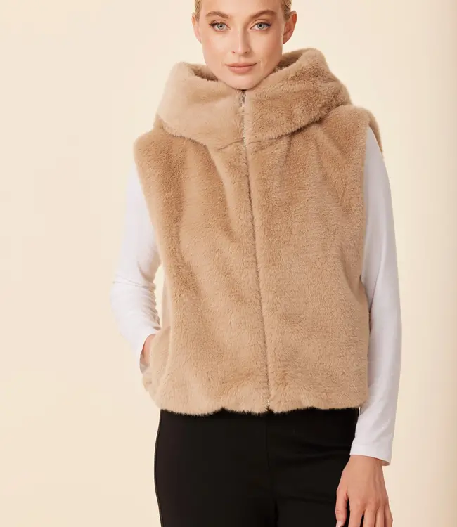 Dolce Cabo Champagne Faux Fur Zip Hoody