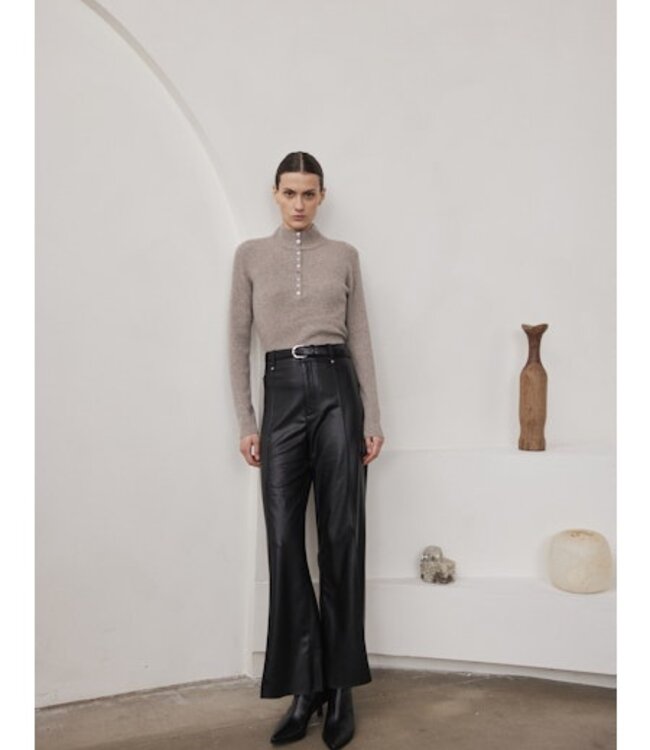 W.Cashmere Circe Cashmere Ribbed Henley Grey