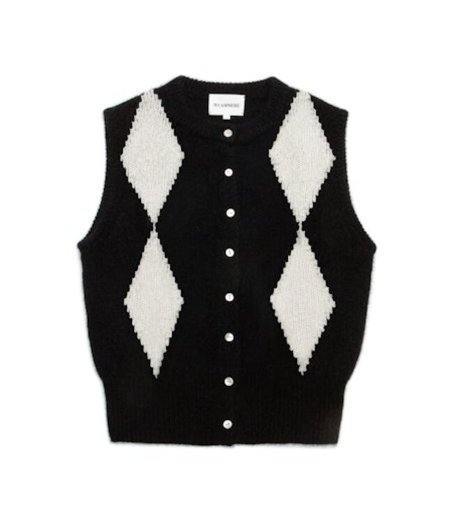 W.Cashmere Fleur Cashmere Argyle Vest