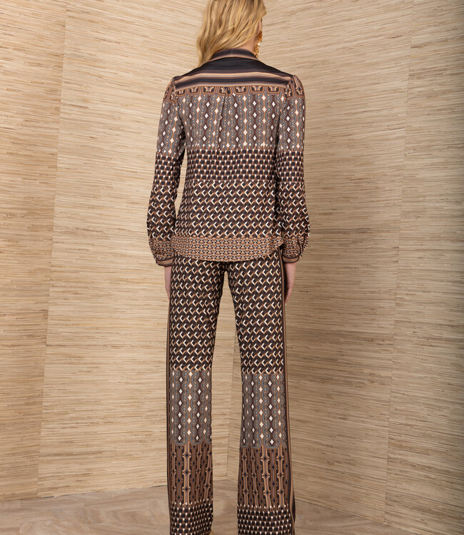 Hale Bob VNeck Collared Retro Blouse