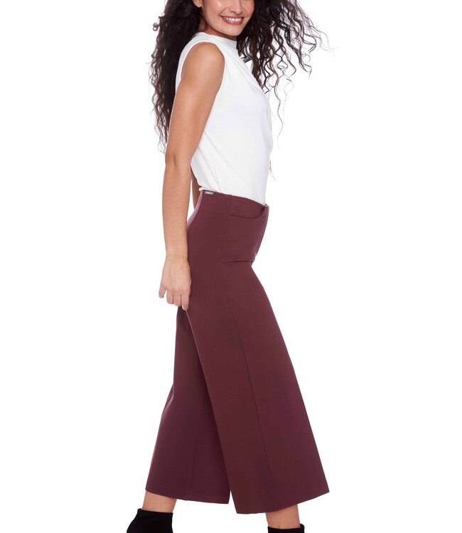 Tyler Madison Merlot Ponte Knit Wide Leg Crop