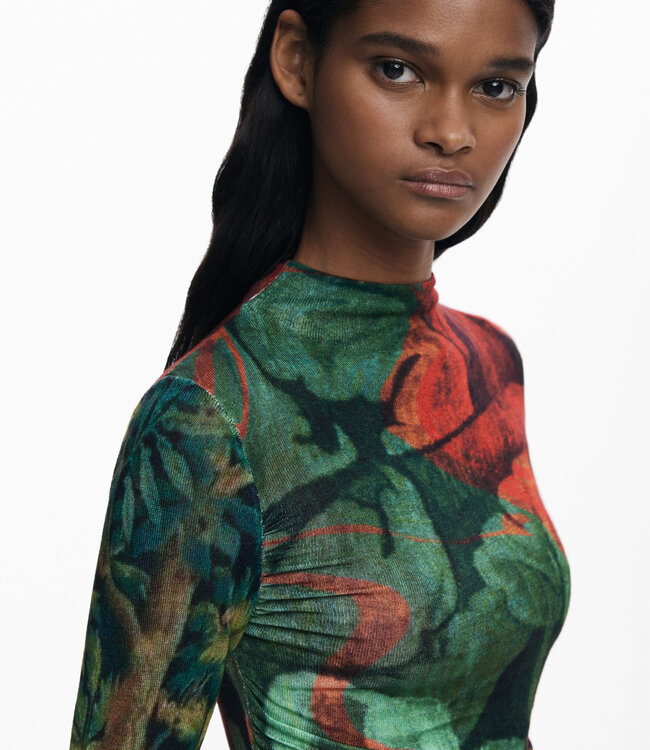 Desigual Autumn Mock Neck Thin Sweater