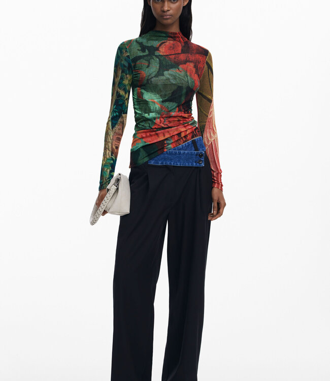 Desigual Autumn Mock Neck Thin Sweater