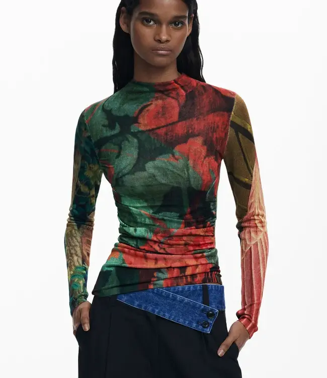 Desigual Autumn Mock Neck Thin Sweater