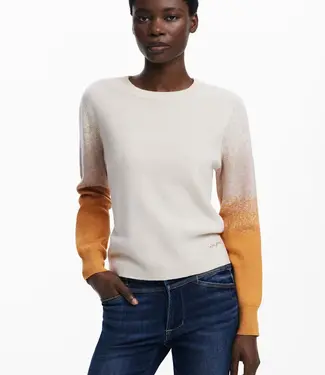 Desigual Cream Sweater w/Ombre Back