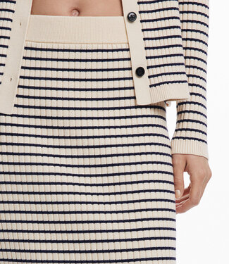 Desigual Ribbed Striped Midi Skirt