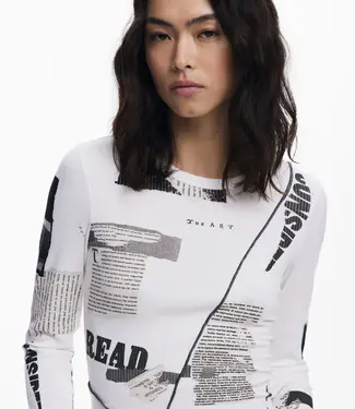 Desigual Newspaper Crew Long SleeveTop