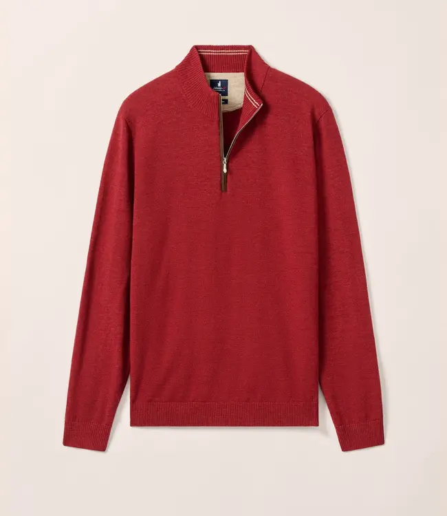 Johnnie-O Raynor 1/4 Zip Sweater Cinnamon