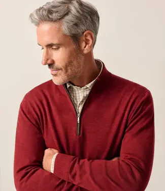 Johnnie-O Raynor 1/4 Zip Sweater Cinnamon