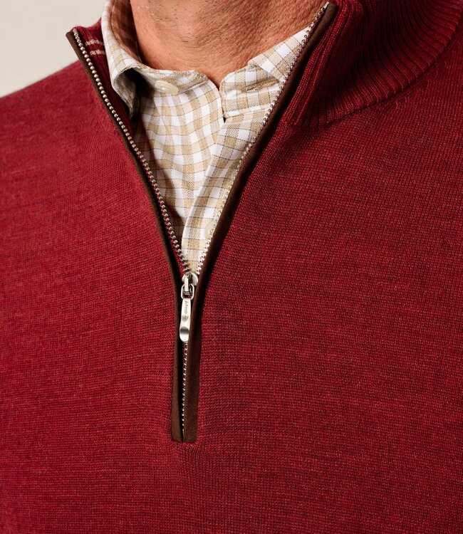 Johnnie-O Raynor 1/4 Zip Sweater Cinnamon