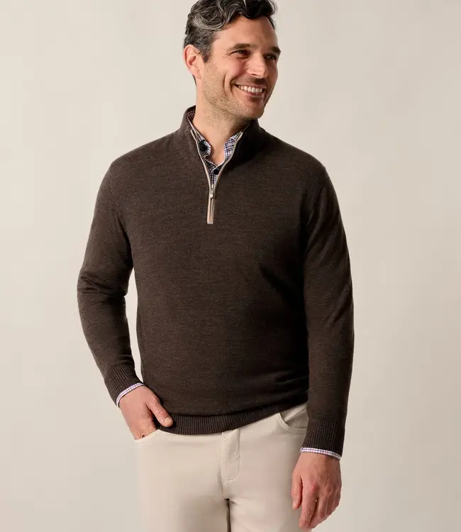 Johnnie-O Raynor 1/4 Zip Cocoa Sweater