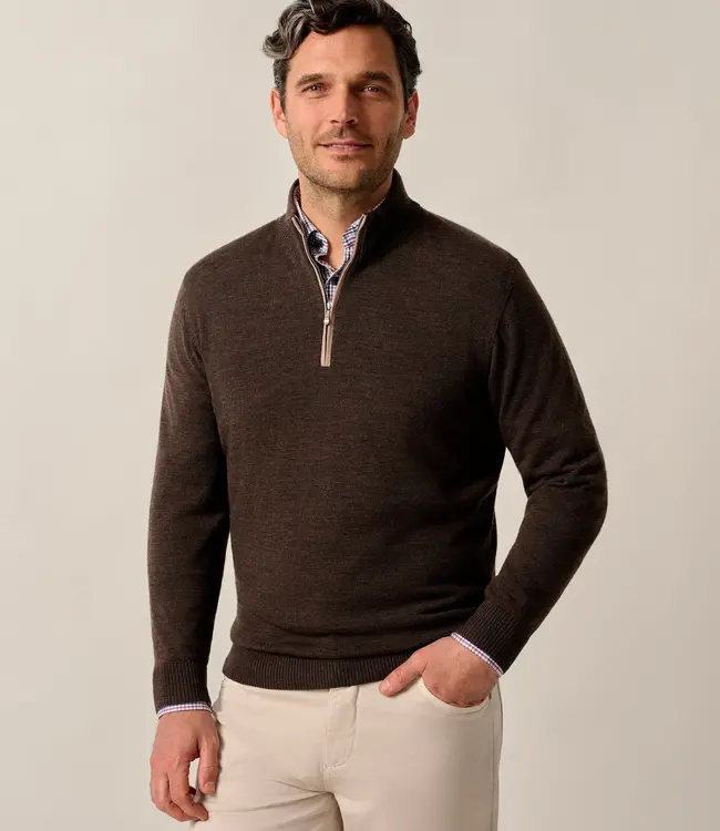 Johnnie-O Raynor 1/4 Zip Cocoa Sweater