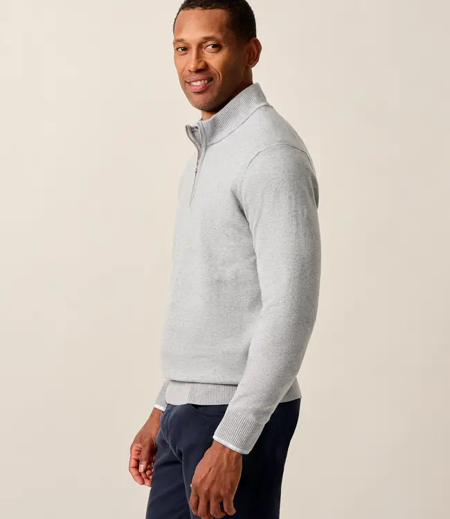 Johnnie-O Desmond 1/4 Zip Sweater Pebble