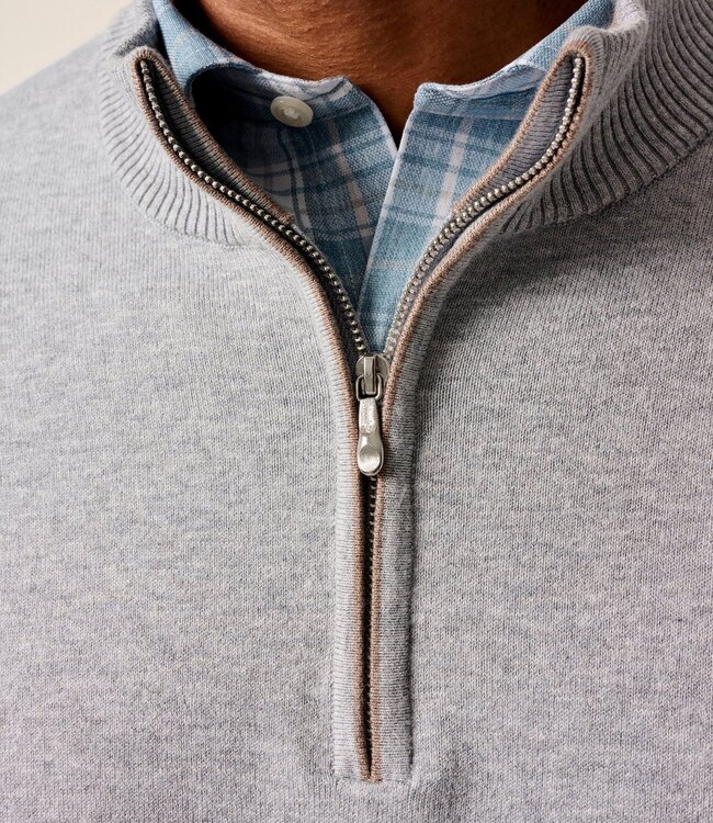 Johnnie-O Desmond 1/4 Zip Sweater Pebble