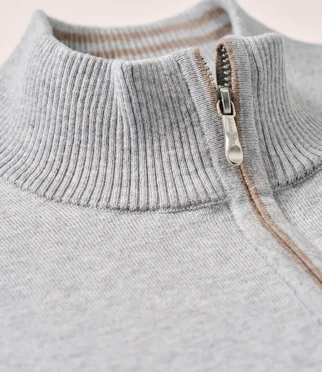 Johnnie-O Desmond 1/4 Zip Sweater Pebble