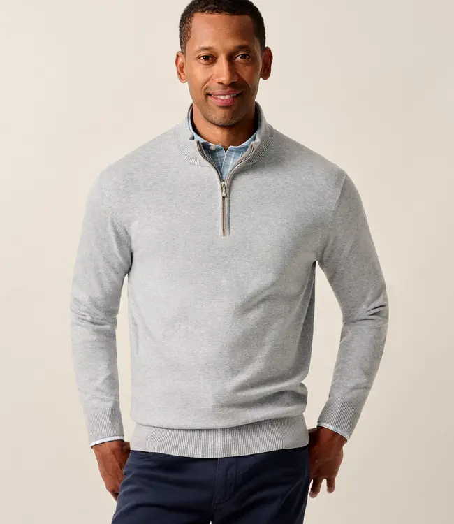 Johnnie-O Desmond 1/4 Zip Sweater Pebble
