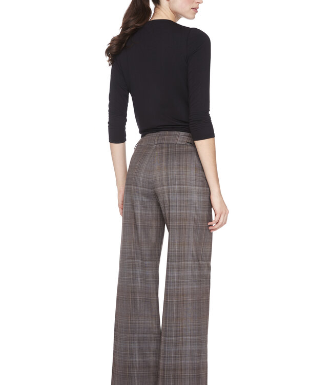 Up Wide Honey Plaid Knit Pant
