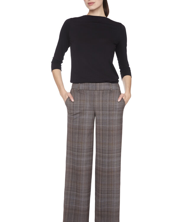 Up Wide Honey Plaid Knit Pant