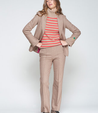 Vilagallo Beige Diagonal Knit Pant
