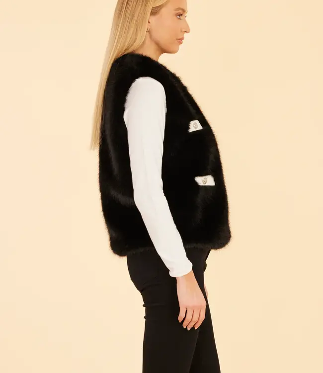 Dolce Cabo Black Vest With White Trim