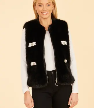 Dolce Cabo Black Vest With White Trim